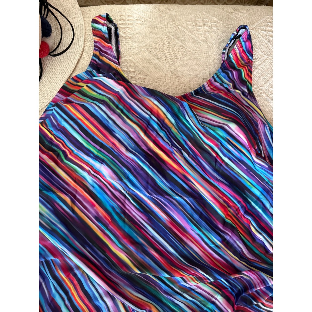 Daci Women Plus Size One Piece Swimsuit Athletic Tummy Control‎ Ruched Bathing - Picture 7 of 8